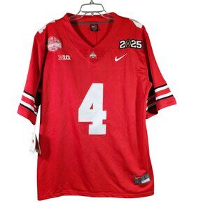 Jeremiah Smith Ohio State National Championship 4 Red Jersey OSU Buckeyes Sz L